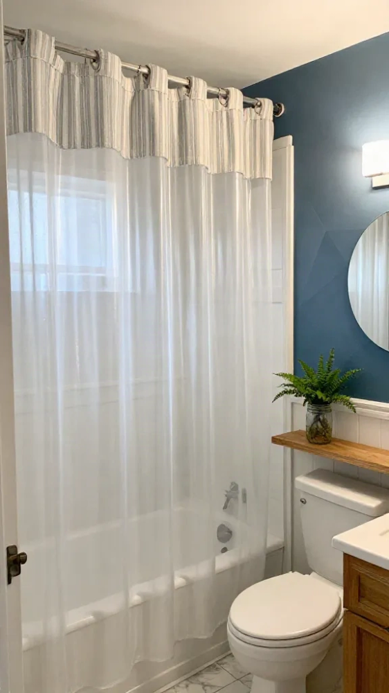 Custom Fabric Shower Curtain Valance