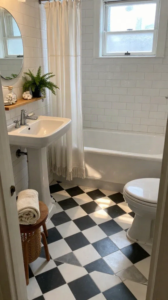 Stick-On Vinyl Tile Floor Refresh