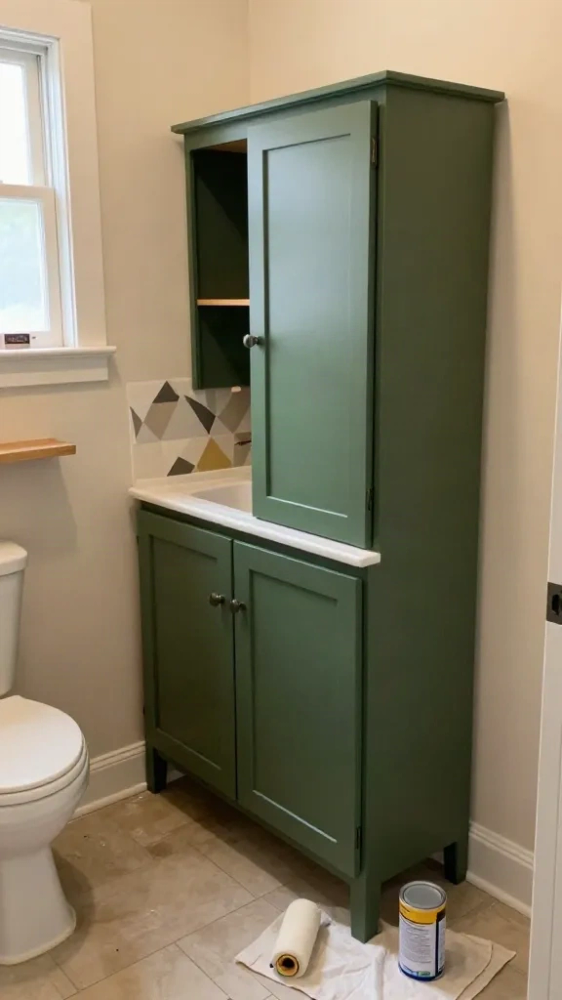 Painted Vanity Cabinet Makeover
