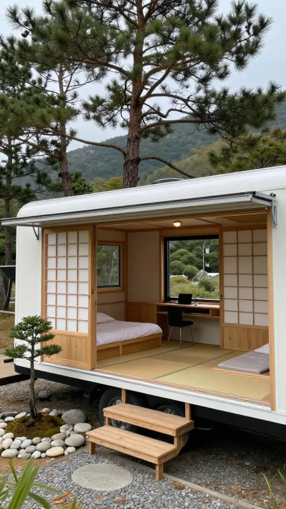 Minimalist Zen Studio on Wheels