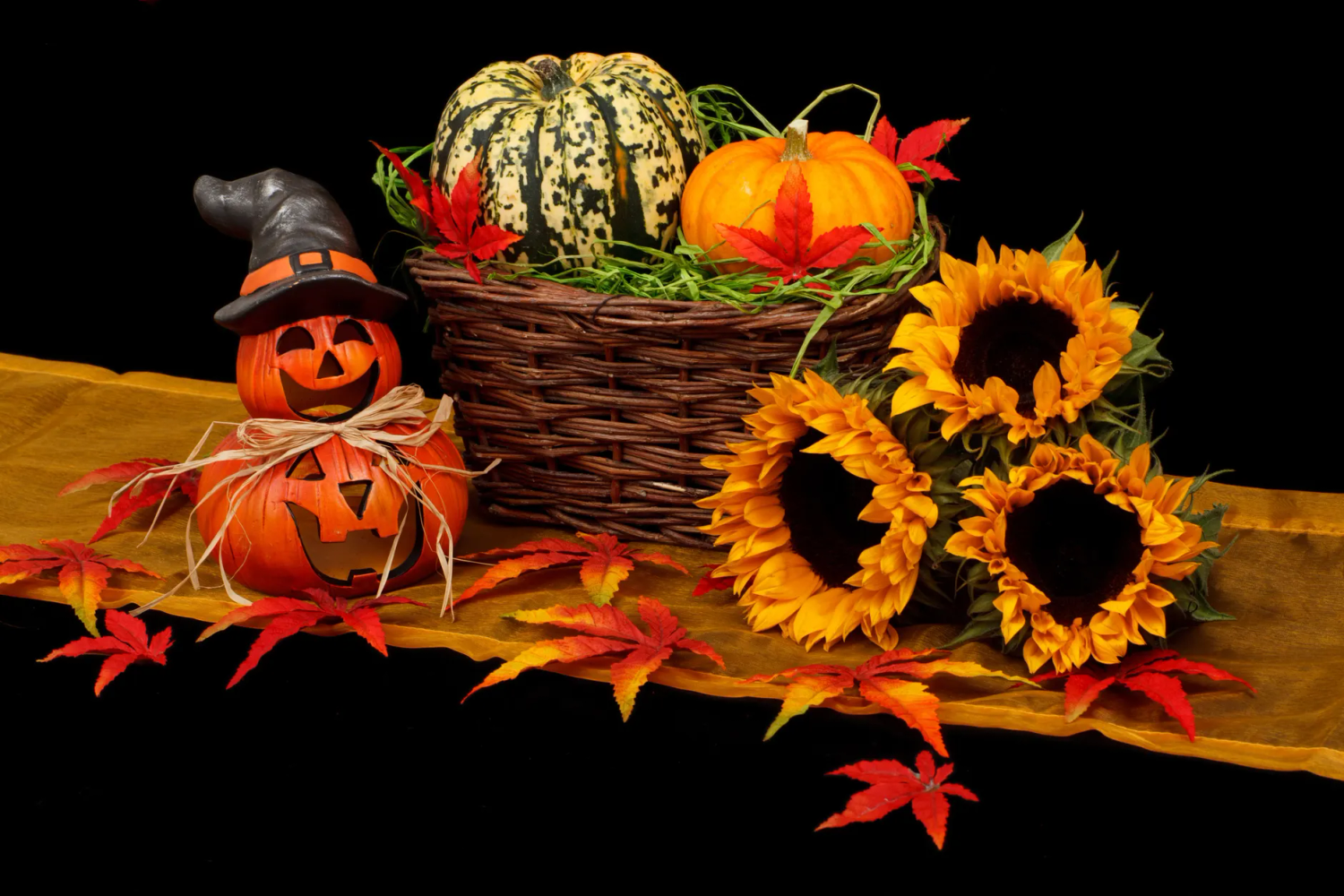 Flickering Flameless Pumpkin Display
