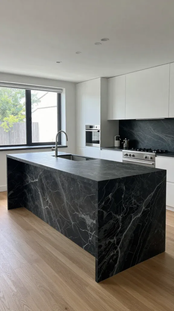 Bold Bardiglio Imperiale Kitchen Islands