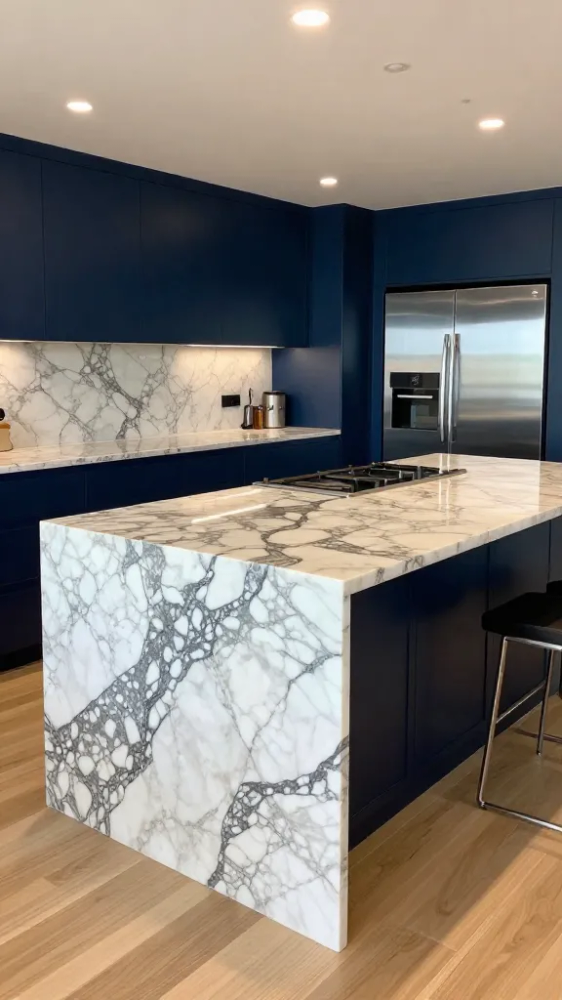 High Contrast Kitchen Island Surfaces