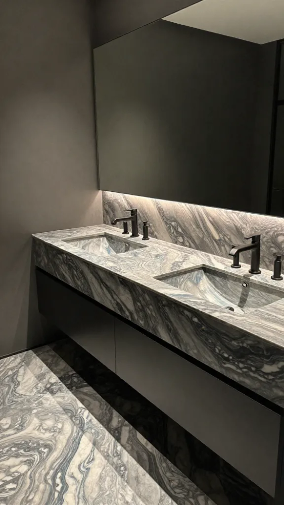 Moody Bardiglio Nuvolato Bathroom Vanities