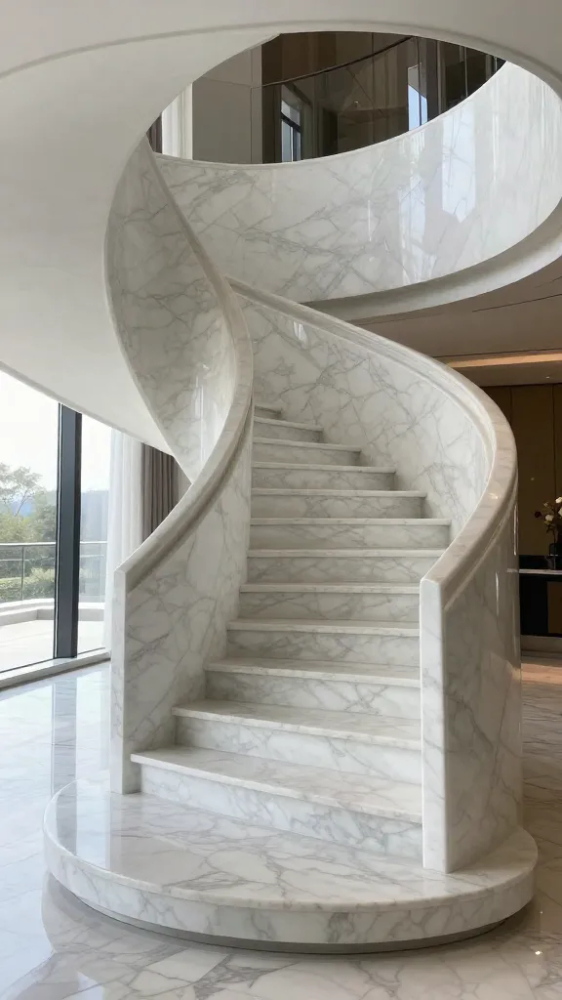 Curved Master Suite Staircase