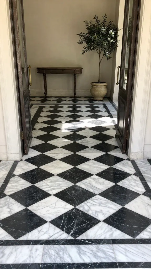 Grand Foyer Checkerboard Entryway