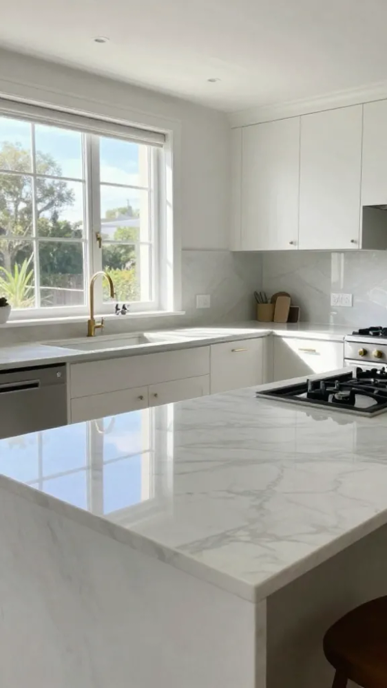 Polished Kitchen Countertops for Bright Spaces
