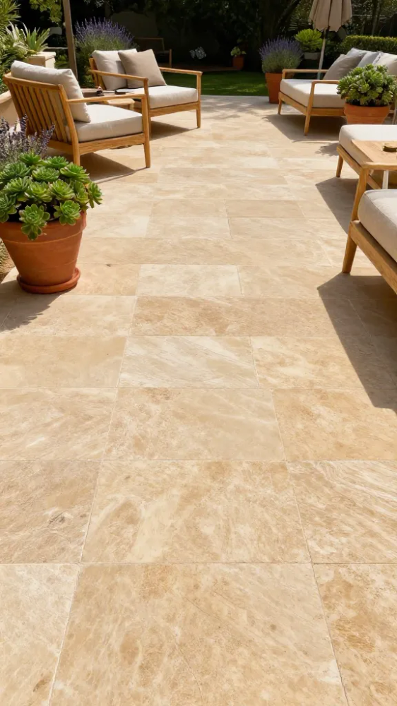Sun-Drenched Patio Paving Stones