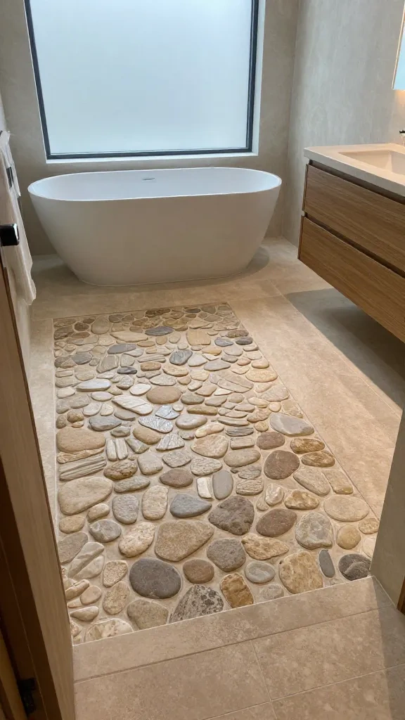 Textured River Stone Shower Floors