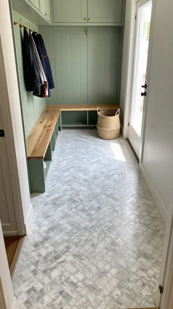 Classic Herringbone Mudroom Floors