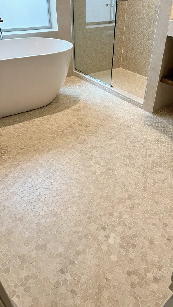 Miniature Hexagon Mosaic Floor Tiles