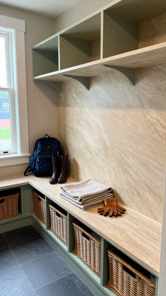 Custom Mudroom Bench Tops