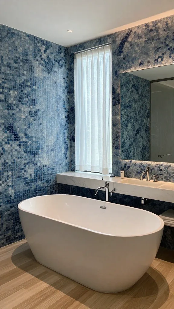 Penny Rounds in Polished Blue Marble