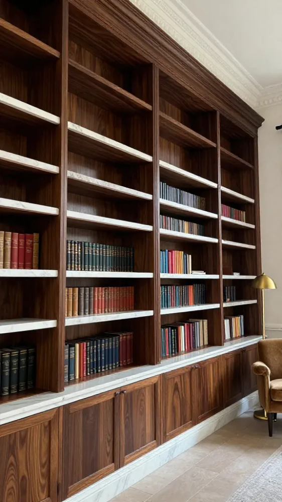 Library Floor-to-Ceiling Shelving Trim