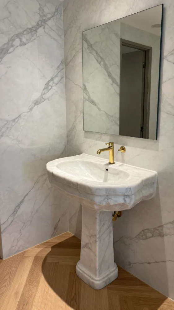 Custom Carved Pedestal Sink