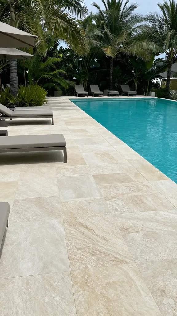 Poolside Decks with Cool Surface Stones